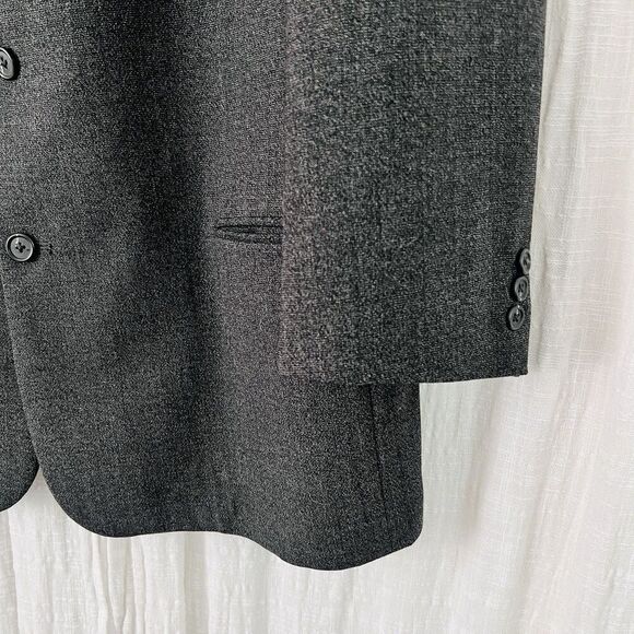 Fenzia Gray 100% Italian Worsted Wool Euromoda 3 Button Blazer Sport Coat - 44S - Picture 5 of 10